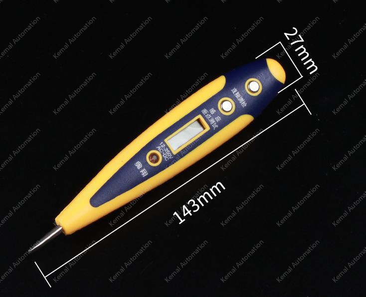 Yellow data voltage tester without illumination 12-250V